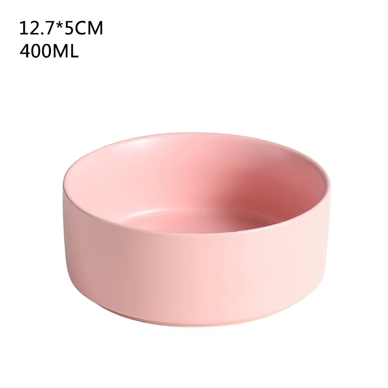 Self-Assembly Ceramic Double Cat Bowl Dog Bowl 400ML Pet Feeding Water Bowl Cat Puppy Feeder Product Supplies Food Water Bowls