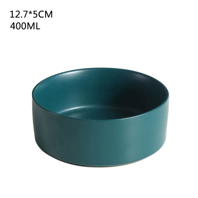 Self-Assembly Ceramic Double Cat Bowl Dog Bowl 400ML Pet Feeding Water Bowl Cat Puppy Feeder Product Supplies Food Water Bowls