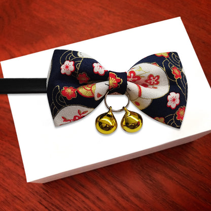 Pet Cat Bow Tie Handmade Collar Bell Identity Tag