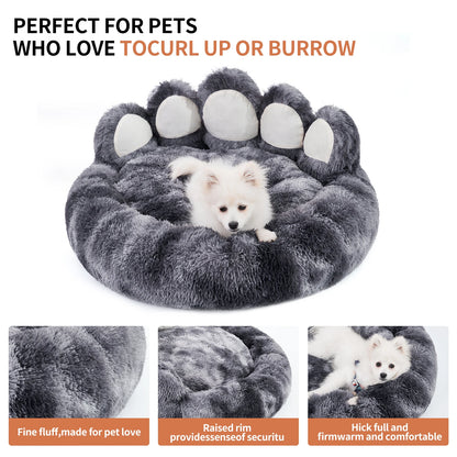 Cozy Comfy Pet Dog Bed Paw Shape Warm Dog Bed Cushion for Your Furry Friend Fluffy Dog Bed Cat Mat Deep Sleeping Warm Thickened