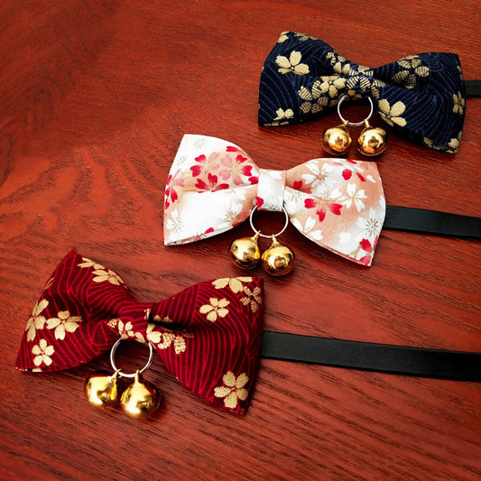 Pet Cat Bow Tie Handmade Collar Bell Identity Tag