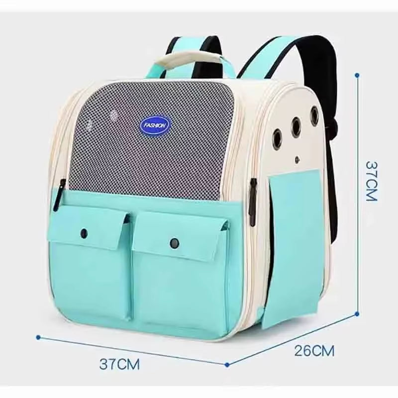 Cat Carrier Backpack Adjustable Strap Pet Carrying Bag Ventilation Large Capacity Foldable Cat Backpack for Outdoor Travel