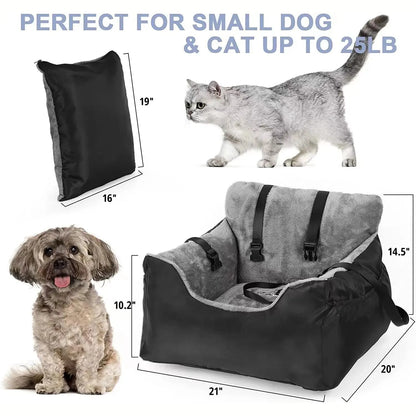 Pet Car Seat for Large Medium Dogs Washable Dog Booster Pet Car Seat Detachable Dog Bed for Car Back Seat Pet Travel Carrier Bed