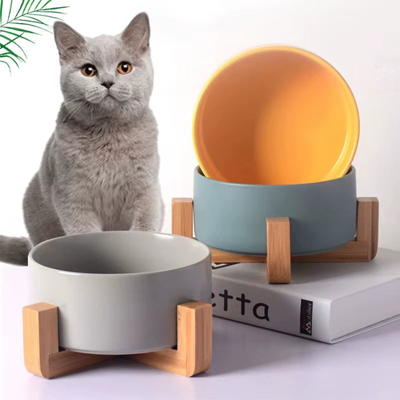 Self-Assembly Ceramic Double Cat Bowl Dog Bowl 400ML Pet Feeding Water Bowl Cat Puppy Feeder Product Supplies Food Water Bowls